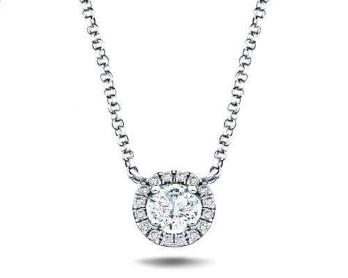 Diamond Halo Necklaces & Pendants | All Diamond