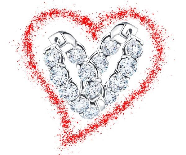 Hoop Earrings for Valentines | All Diamond