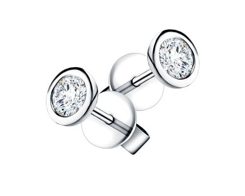 Rub Over Diamond Earrings | All Diamond
