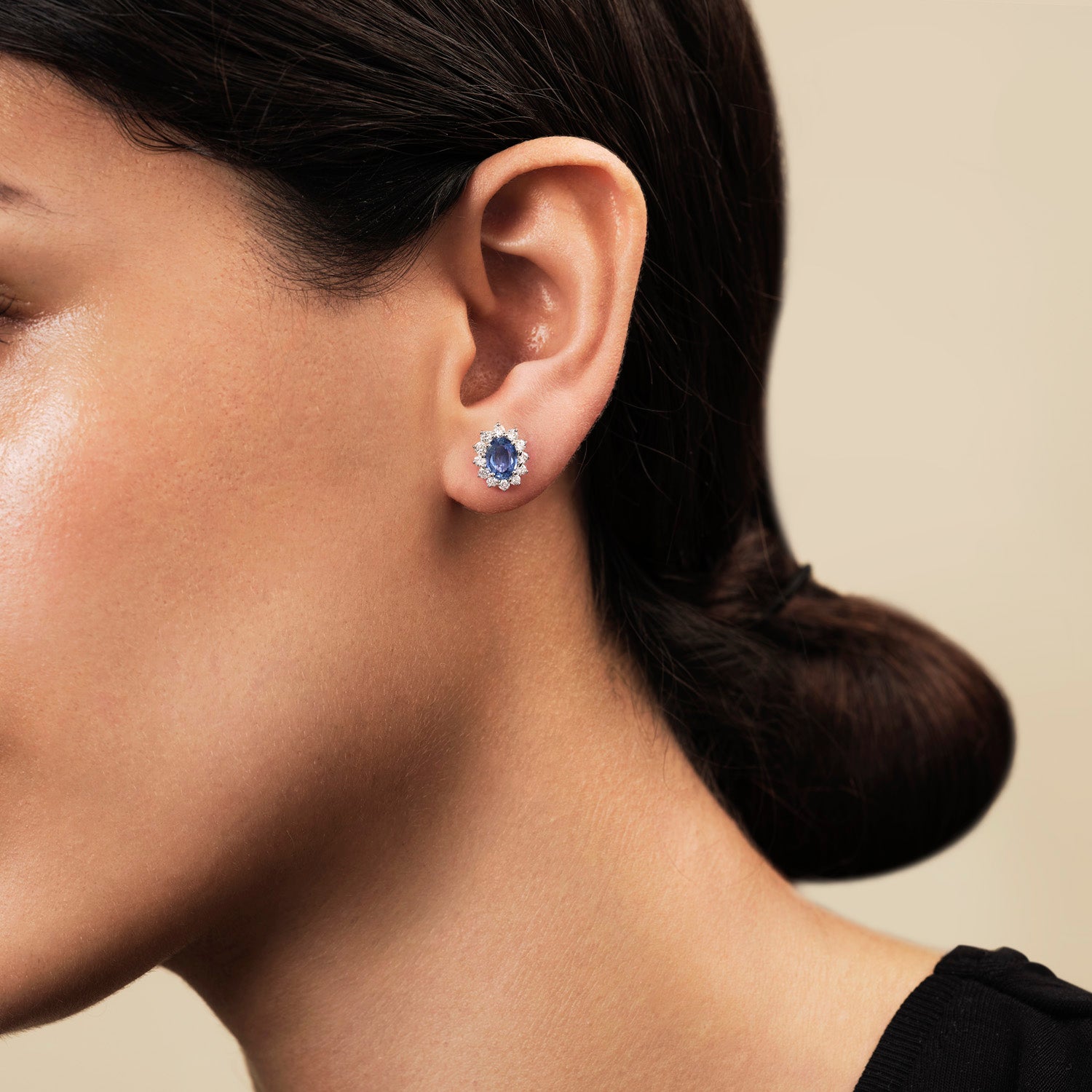 Sapphire & Diamond Earrings | All Diamond