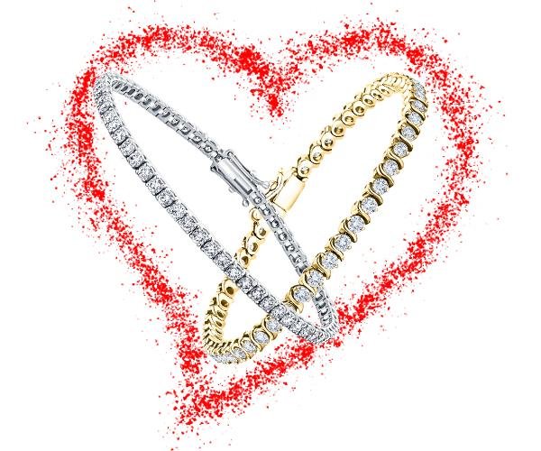 Tennis Bracelets for Valentines | All Diamond
