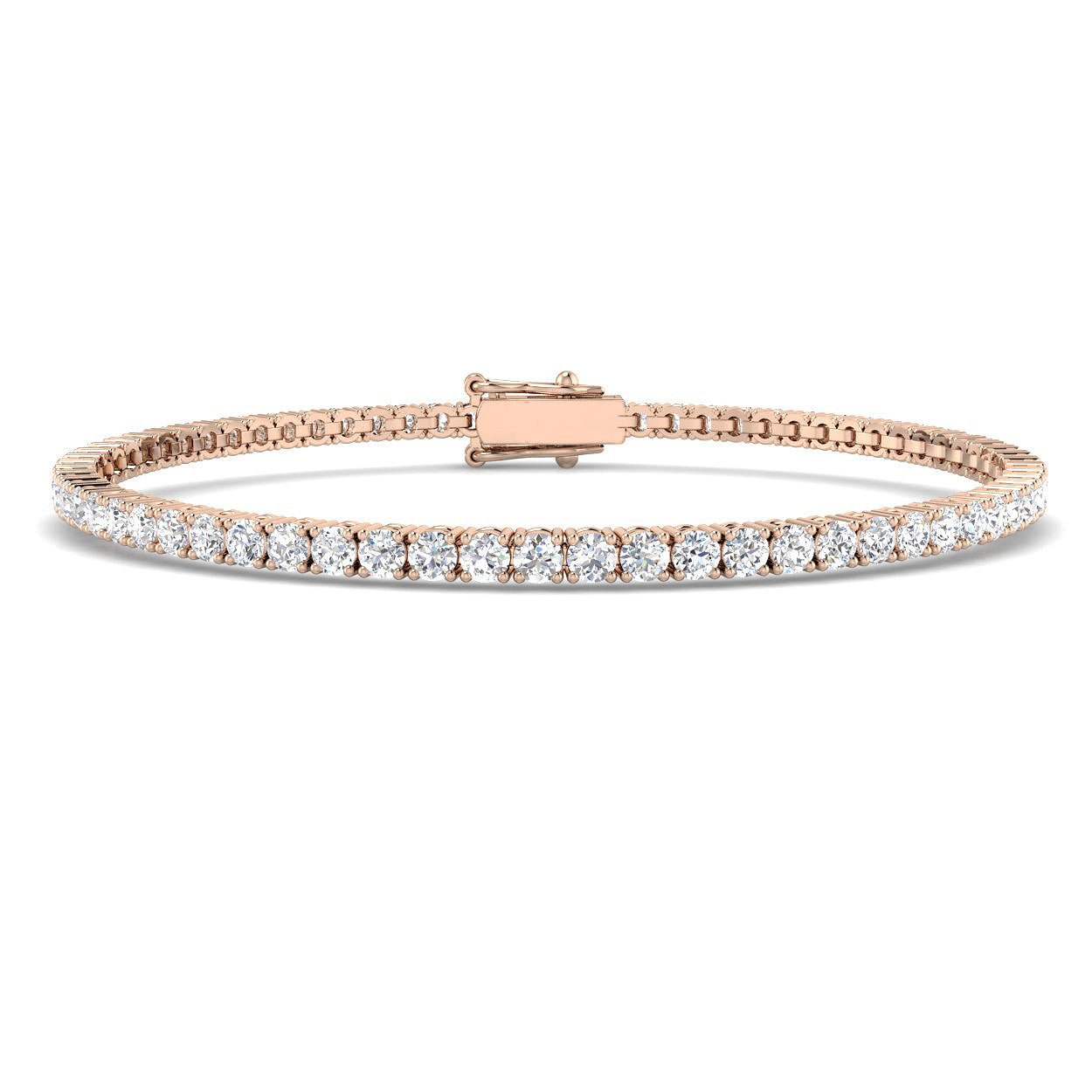 Classic Diamond Tennis Bracelet 3.00ct G/SI in 18k Rose Gold - All Diamond