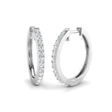 Diamond Claw Set Hoop Earrings 0.50ct G/SI Quality 18k White Gold - All Diamond