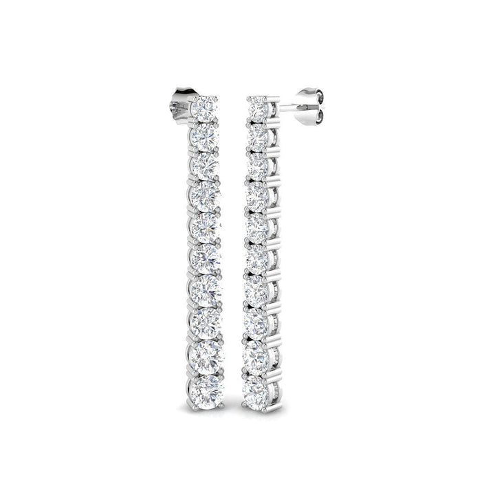 Diamond Drop Earrings 5.25ct G/SI Quality in 18k White Gold 5.0mm