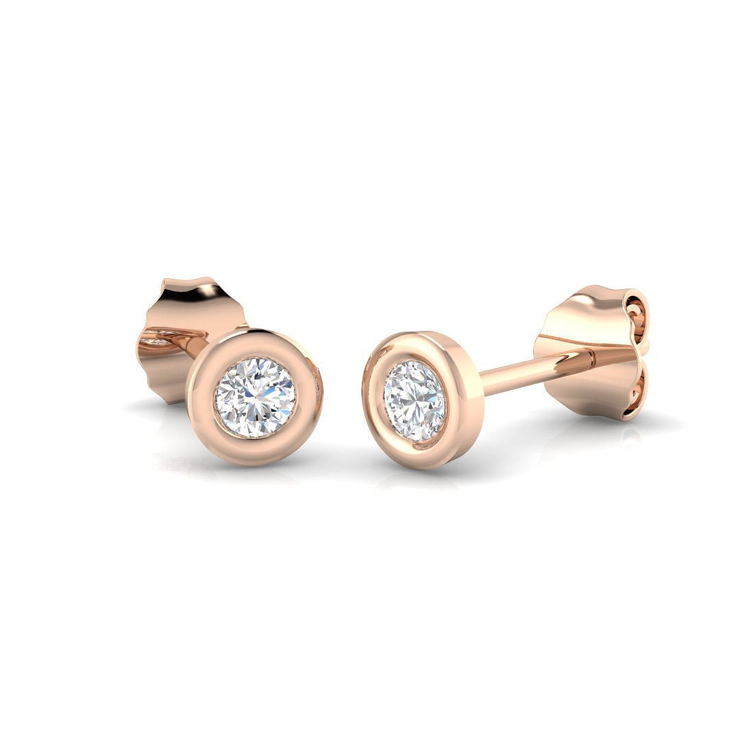 Diamond Earrings Rose Gold 18k Earrings Roberto Coin Pavé Diamond