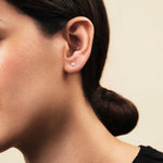 Diamond Rub Over Stud Earrings 0.30ct G/SI Quality in 18k White Gold - All Diamond