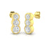 Diamond Trilogy Rub Over Drop Earrings 1.50ct G/SI 18k Yellow Gold - All Diamond