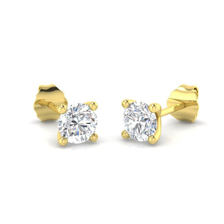 Modern Diamond Stud Earrings 1.00ct G/SI Quality in 18k Yellow Gold