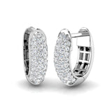 Pave Diamond Hoop Earrings 0.40ct G/SI Quality in 18k White Gold - All Diamond