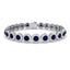 Sapphire & Diamond Halo Bracelet 13.50ct in 18k White Gold