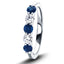 0.35ct Blue Sapphire 0.20ct Diamond Five Stone Ring 18k White Gold