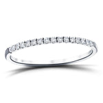 15 Stone Half Eternity Ring 0.20ct G/SI Diamonds in 18k White Gold - All Diamond