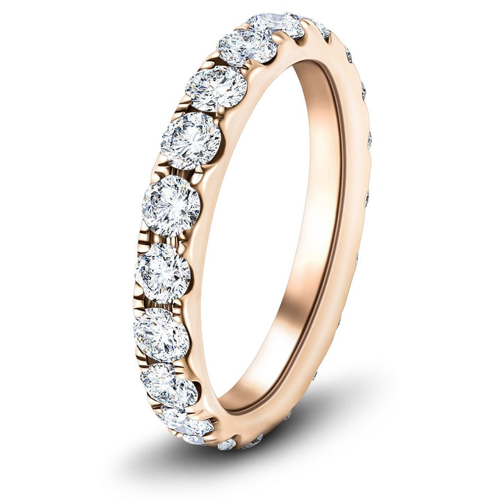 20 Stone Full Eternity Ring 2.00ct G/SI Diamonds In 18k Rose Gold