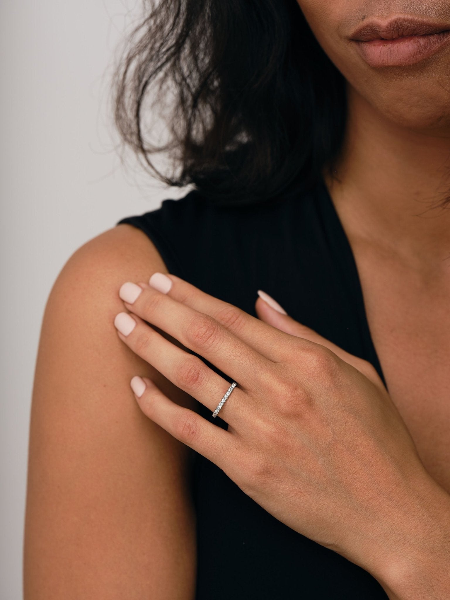 21 Stone Half Eternity Ring 0.40ct G/SI Diamonds in Platinum - All Diamond