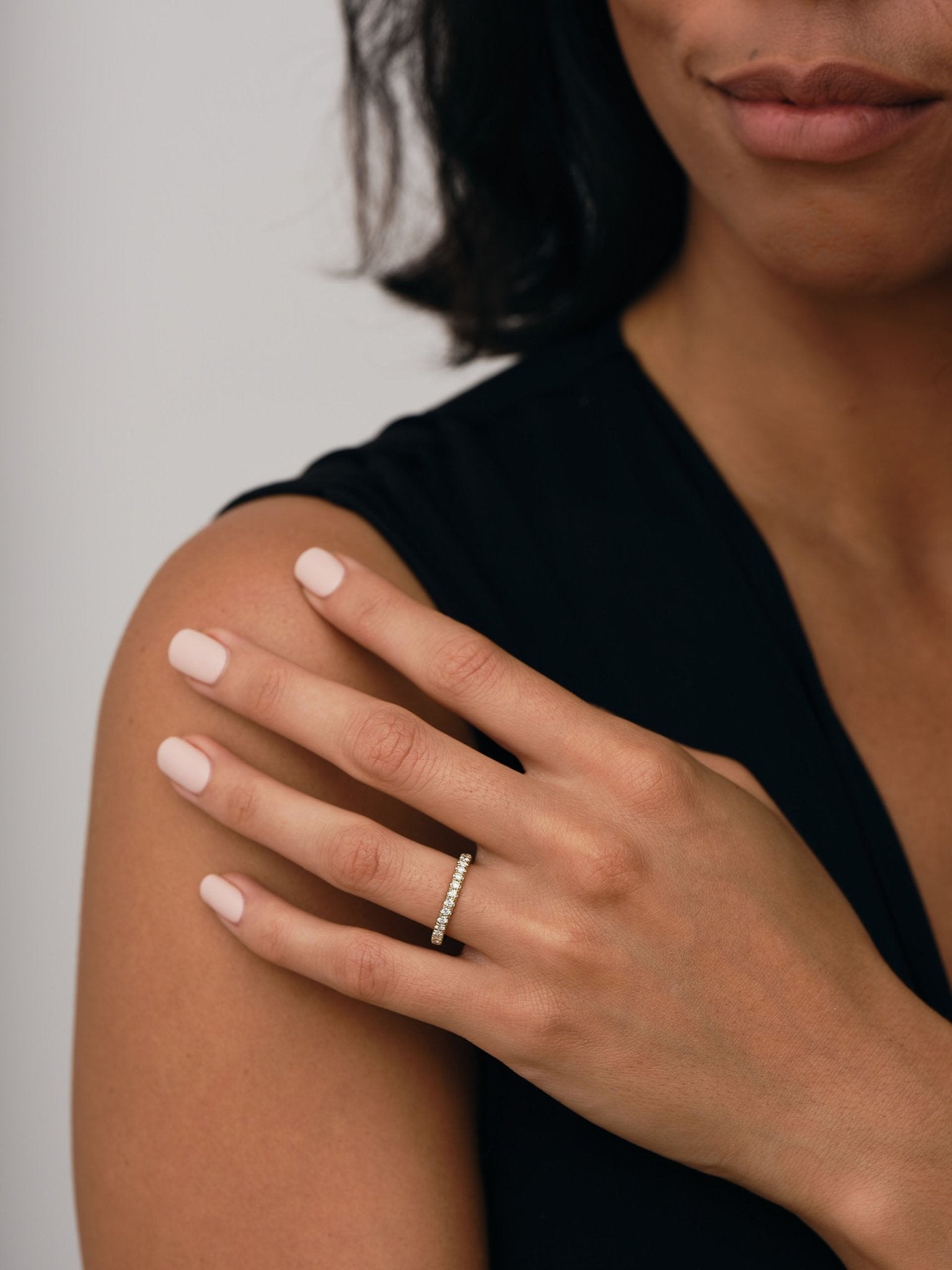 30 Stone Full Eternity Ring 0.75ct G/SI Diamonds In 18k Yellow Gold - All Diamond