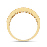 Multi Sapphire and Diamond Half Eternity Ring 1.15ct in 9k Yellow Gold