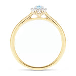 Aquamarine 0.20ct and Diamond 0.05ct Ring In 9k Yellow Gold - All Diamond
