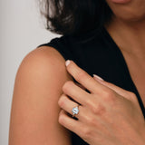 Aquamarine 1.37ct and Diamond 0.08ct Ring in Platinum - All Diamond