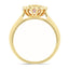 Art Deco Cushion Pink Tourmaline and Diamond 0.90ct Ring 18k Yellow Gold - All Diamond