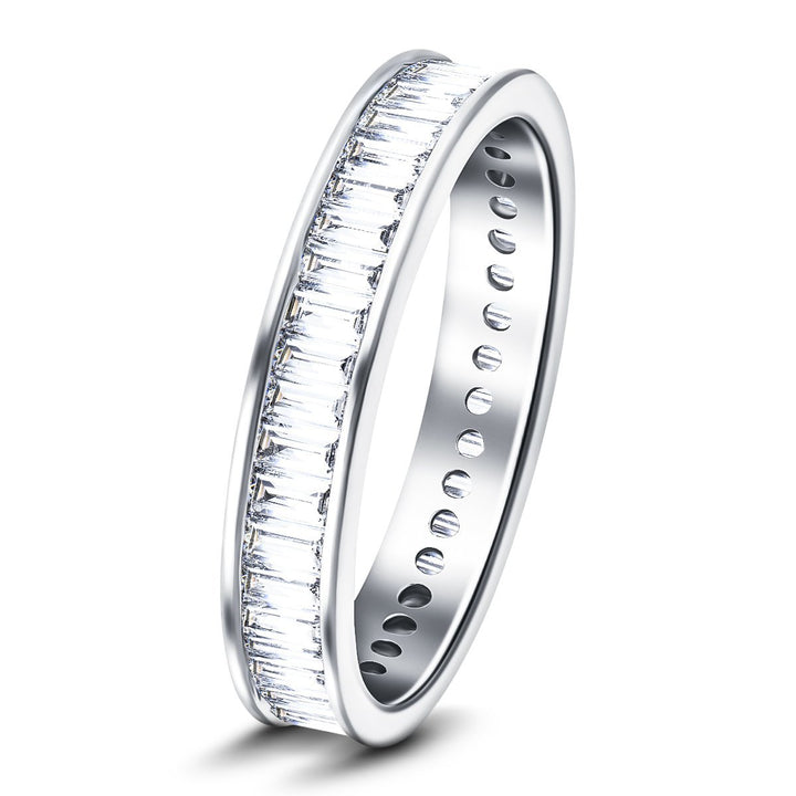 Baguette Channel Diamond Full Eternity Ring 1.15ct in Platinum 3.4mm
