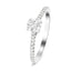 Certified Cushion Diamond Side Stone Engagement Ring 0.55ct E/VS in 18k White Gold