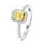 Certified Cushion Yellow Diamond Engagement Ring 1.60ct Ring in 18k White Gold