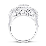 Certified Diamond Cluster Engagement Ring 2.70ct in 9k White Gold - All Diamond