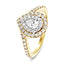 Certified Diamond Double Halo Pear Engagement Ring 0.90ct 18k Yellow Gold