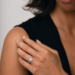 Certified Diamond Halo Cushion Engagement Ring 0.85ct 18k White Gold - All Diamond