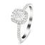 Certified Diamond Halo Cushion Engagement Ring 0.85ct Platinum
