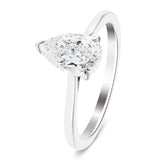 Certified Diamond Pear Solitaire Engagement Ring 0.30ct G/SI 18k White Gold - All Diamond