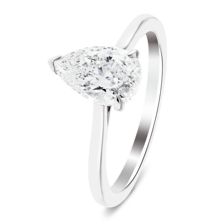 Certified Diamond Pear Solitaire Engagement Ring 2.00ct E/VS Platinum