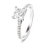 Certified Diamond Princess Side Stone Engagement Ring 0.55ct E/VS 18k White Gold