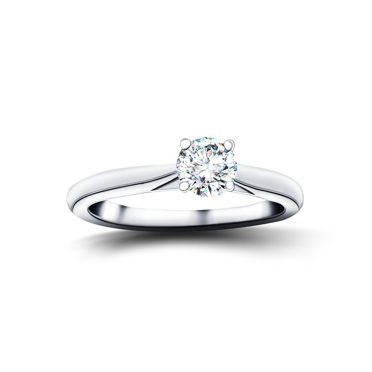 Certified Solitaire Diamond Engagement Ring 0.25ct H/SI Quality In Platinum - All Diamond
