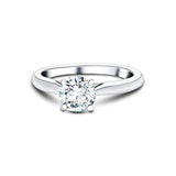 Certified Solitaire Diamond Engagement Ring 0.70ct H/SI Quality 18k White Gold - All Diamond