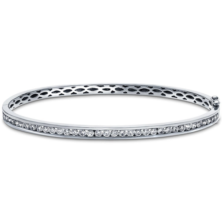 Channel Set Diamond Bangle 0.60ct G/SI Diamond in 9k White Gold