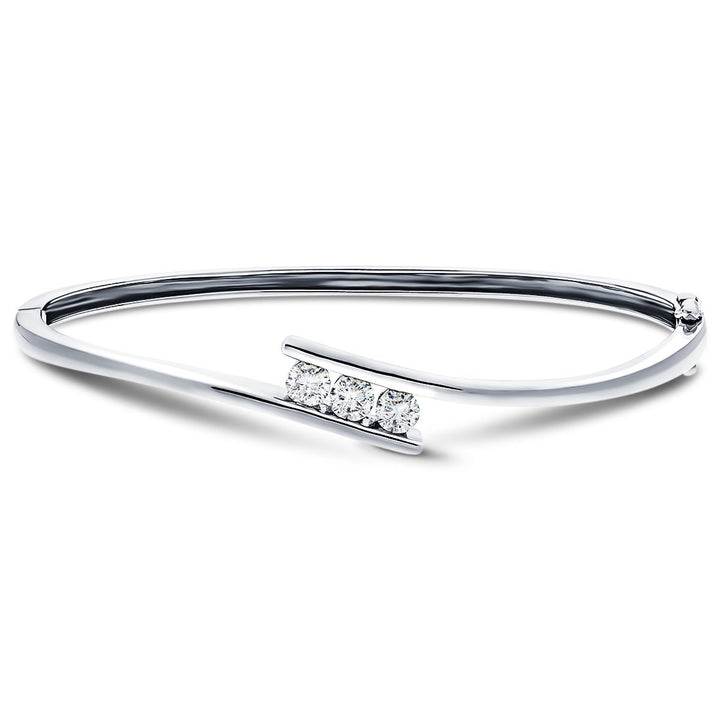Tension Set Diamond Bangle 0.75ct G/SI Diamond in 18k White Gold