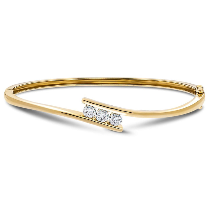 Tension Set Diamond Bangle 0.75ct G/SI Diamond in 18k Yellow Gold