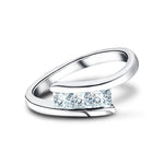 Channel Set Trilogy Princess Ring 0.33ct G/SI Quality Platinum - All Diamond