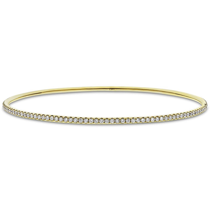 Claw Set Full Diamond Bangle 1.60ct G/SI Diamond in 18k Yellow Gold