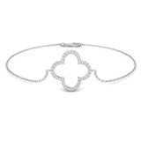 Clover Diamond Bracelet 0.15ct G/SI Quality in 18k White Gold - All Diamond