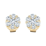 Cluster Diamond Earrings 2.00ct G/SI Quality In 18k Yellow Gold - All Diamond