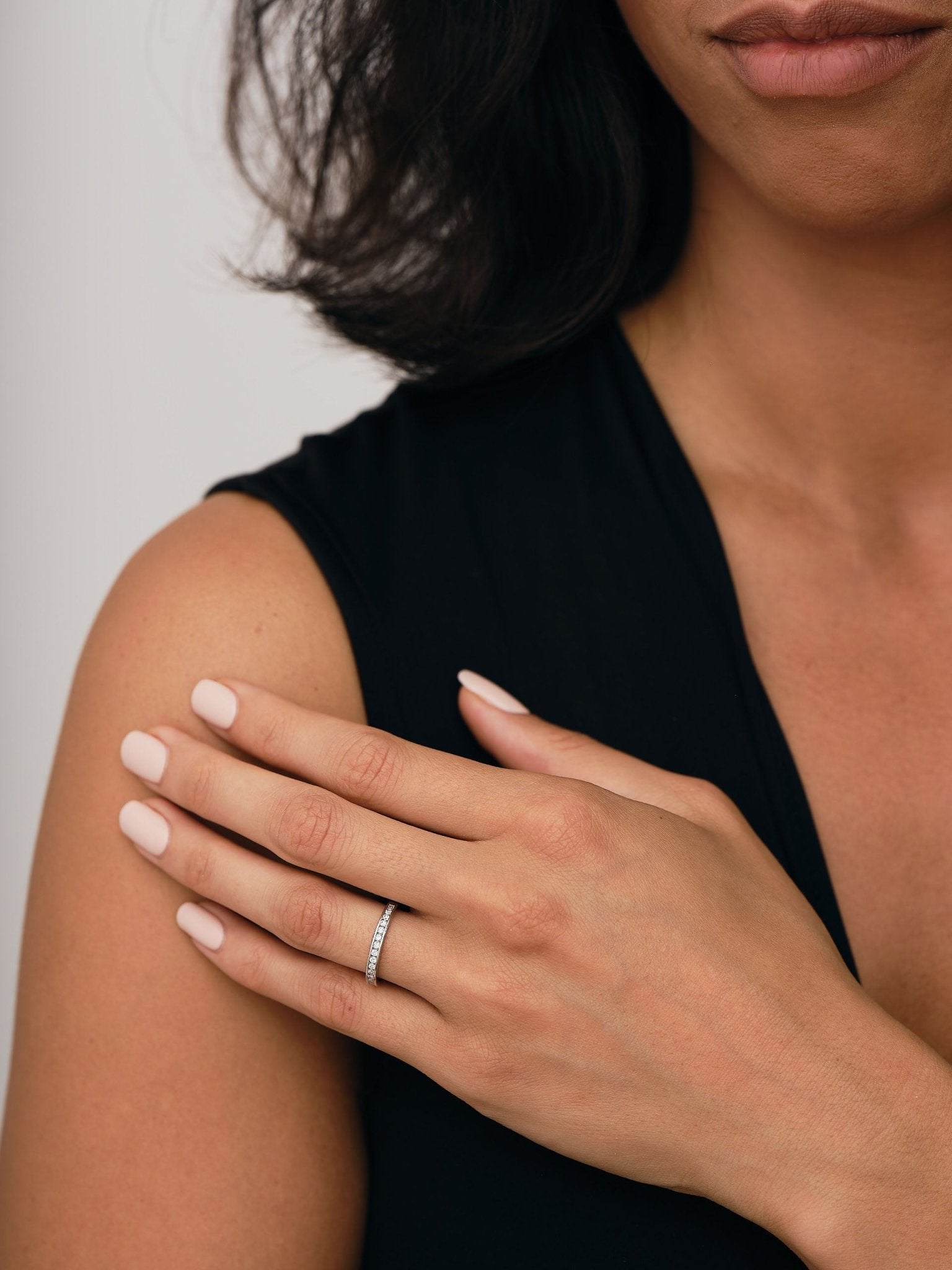 Diamond Channel Half Eternity Ring 0.27ct G/SI in Platinum 2.5mm - All Diamond