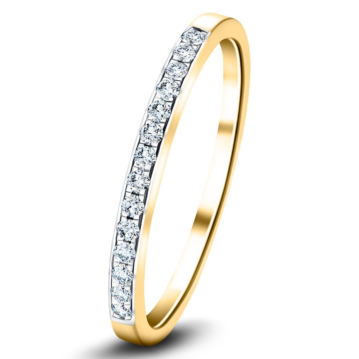 Diamond Channel Set Half Eternity Ring 0.15ct G/SI 9k Yellow Gold - All Diamond