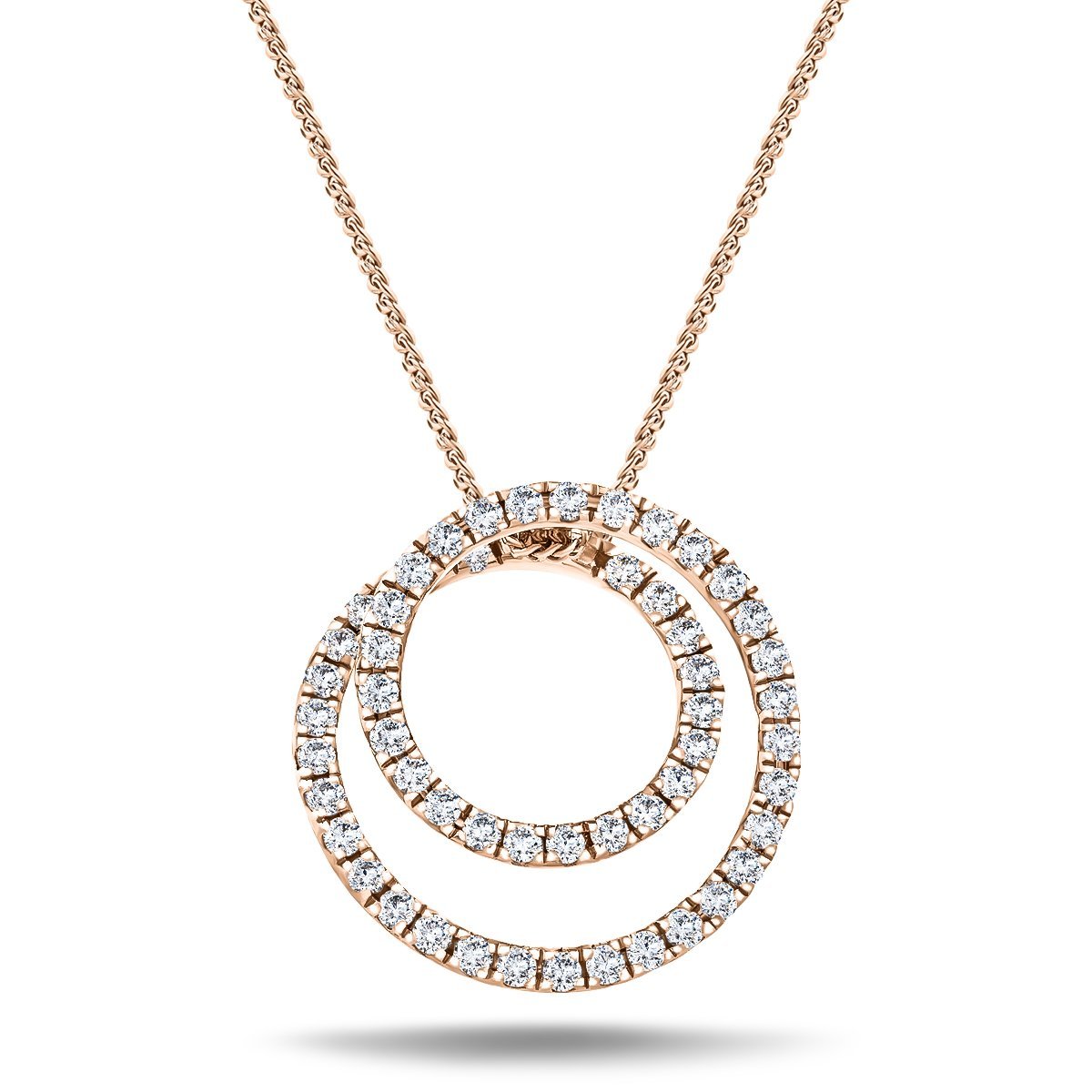 Diamond Circle Life Necklace 0.50ct G/SI Quality 18k Rose Gold W16.0 - All Diamond