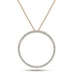Diamond Circle Life Necklace 0.75ct G/SI Quality 18k Rose Gold W23.5 - All Diamond