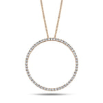 Diamond Circle Life Necklace 0.75ct G/SI Quality 18k Rose Gold W23.5 - All Diamond