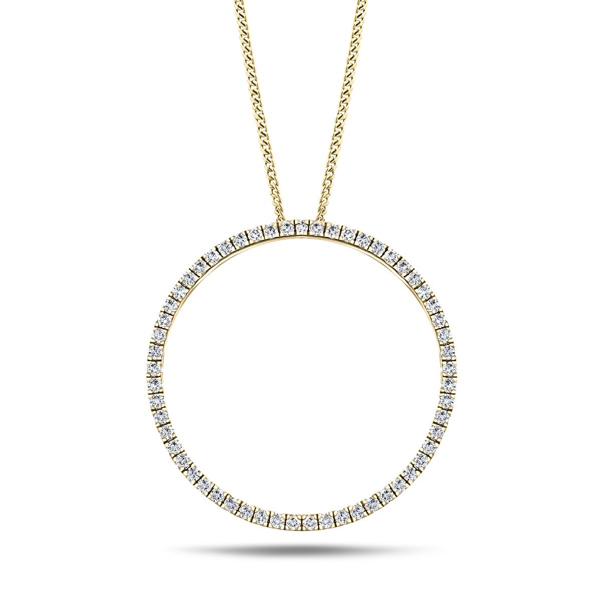 Diamond Circle Life Necklace 0.75ct G/SI Quality 18k Yellow Gold W23.5 - All Diamond
