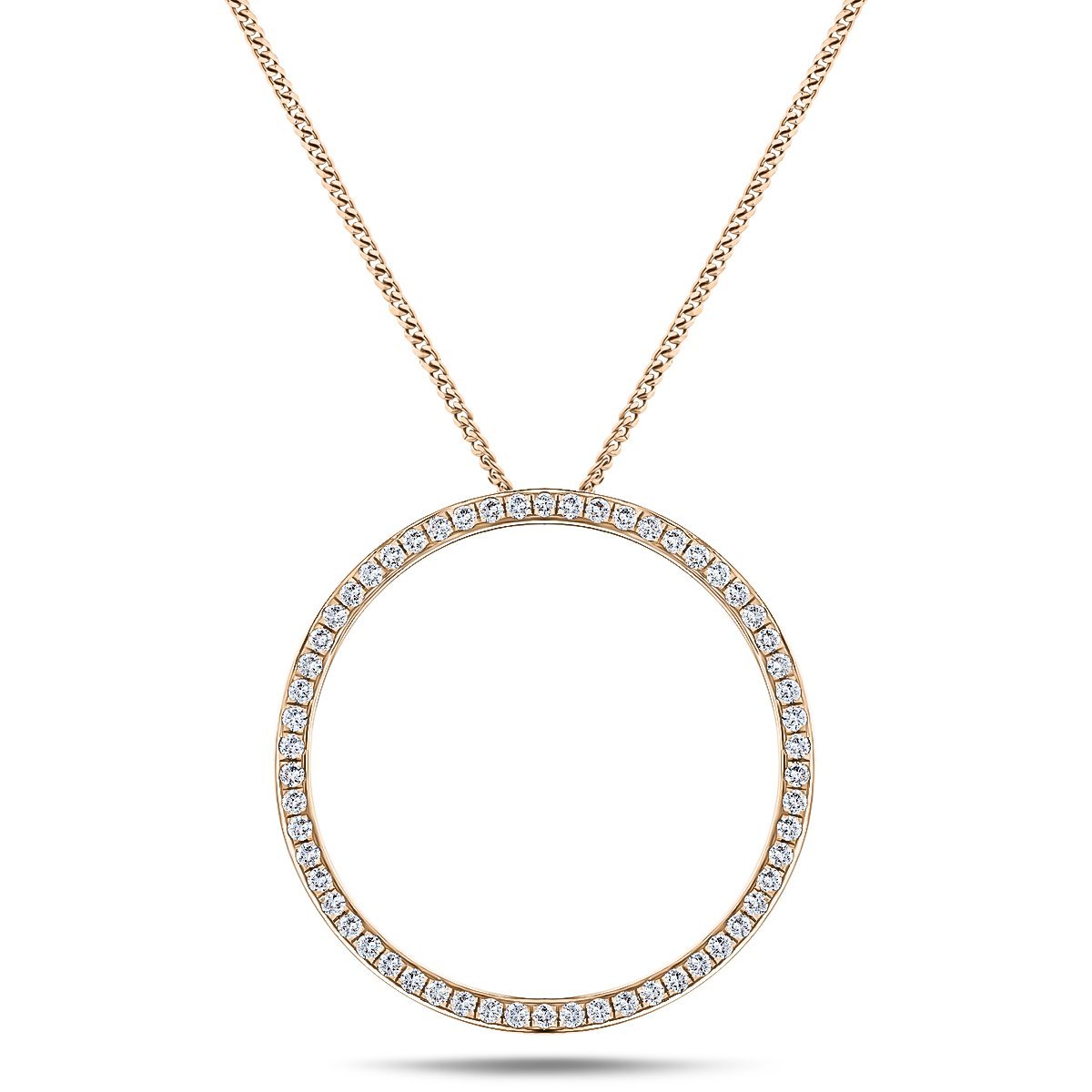 Diamond Circle of Life Necklace G/SI Quality in 18k Rose
