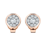 Diamond Cluster Circle Earrings 0.30ct G/SI Quality 18k Rose Gold - All Diamond